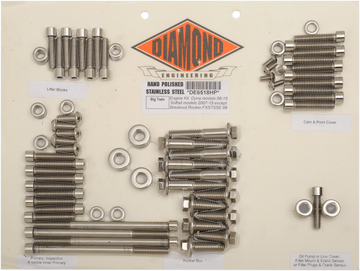 2401-0265 - DIAMOND ENGINEERING Engine Bolt Kit - '07-'17 Softail DE6518H