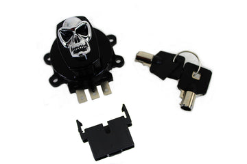 32-1442 - Black Ignition Switch with Chrome Skull