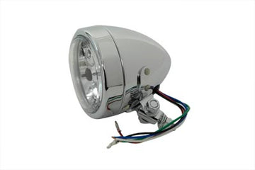33-0030 - 4  Round Headlamp 12 Volt Chrome