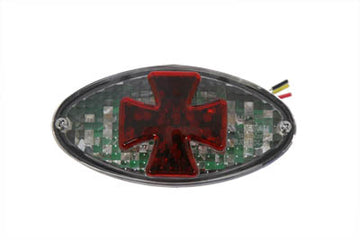 33-0750 - Oval Tail Lamp with Maltese Inset Clear Lens with Red Cross