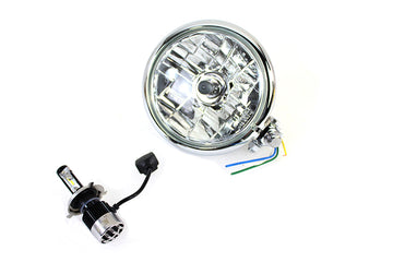 33-2280 - 5-3/4  Bates Style 12 Volt LED Headlamp Chrome