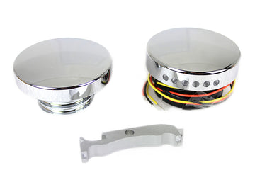 38-0991 - Chrome LED Smooth Style Fuel Gauge and Filler Cap Set