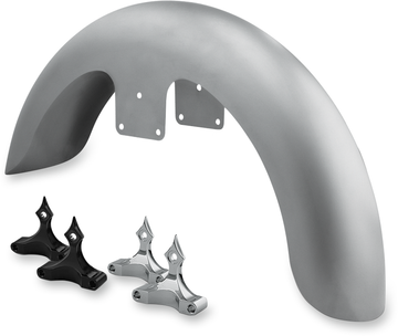 1401-0380 - RC COMPONENTS Front Fender Kit with Chrome Adapters - For 26" Wheel - 6" W FNDRKT26