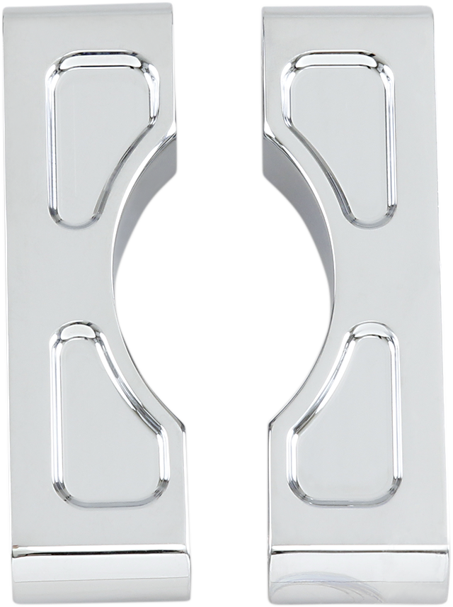 1410-0027 - KLOCK WERKS Hugger Front Fender Mounting Blocks - For 21" Wheels - Chrome KW05-01-0102-C