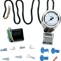 2211-0059 - BARON Mini-Bullet Electronic Tachometer with 1" Bar Mount - Chrome - White Face - 3-3/8" L x 2-5/16" D BA-7573-00