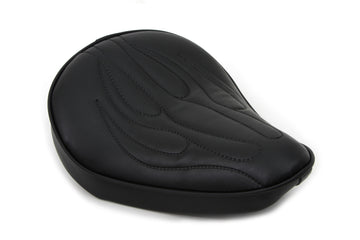 47-0072 - Black Solo Seat with Flame Stitch