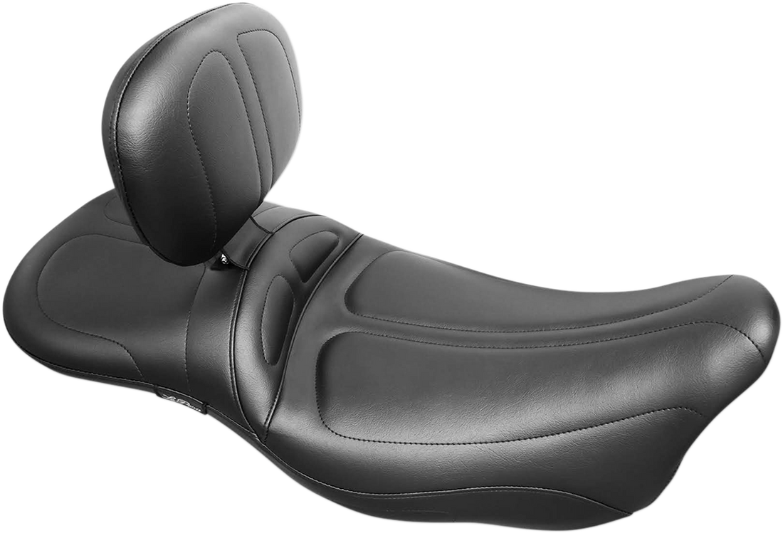 0801-1216 - LE PERA Maverick Daddy Long Legs Seat - With Backrest - Black - Stitched - FLH '08+ LK-957DLTBR