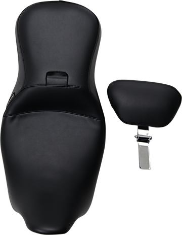 0801-1229 - LE PERA Outcast Seat - 2-Up - With Backrest - Smooth - Black - FLH LK-997BR