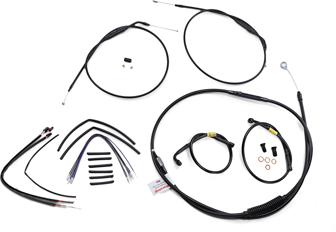 0662-0608 - BURLY BRAND Handlebar Cable and Brake Line Kit - 14" Wide Glide Gorilla Handlebars B30-1215