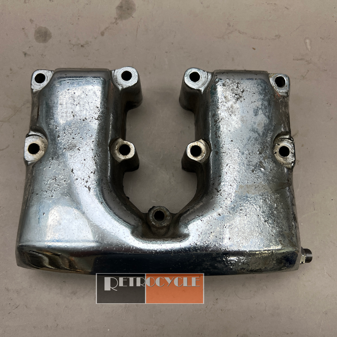 17500-66, Chrome Rear Shovelhead Rocker Box Cover - Used – Retrocycle, LLC