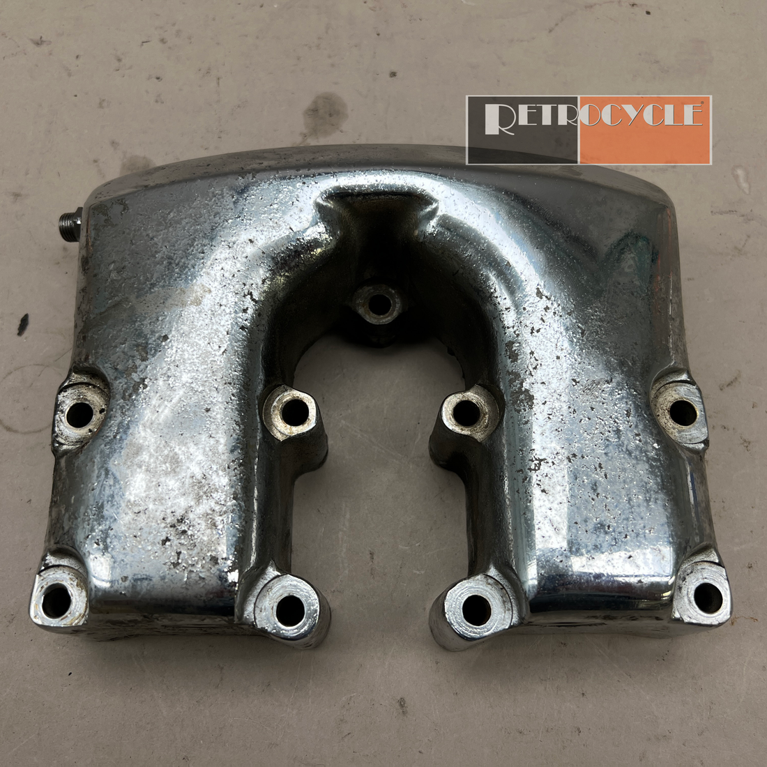 17500-66, Chrome Rear Shovelhead Rocker Box Cover - Used – Retrocycle, LLC
