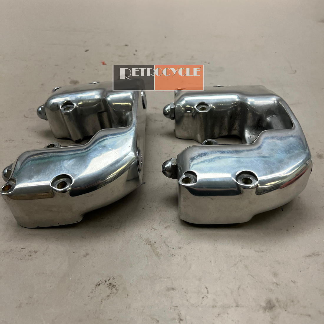 Harley Ironhead Polished Rocker Covers - Used – Retrocycle, LLC