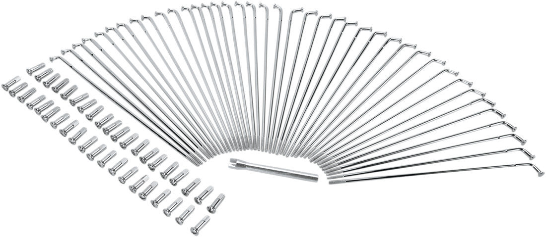 0211-0121 - DRAG SPECIALTIES Spoke Set - Drop Center - Front - Chrome - 21" W16-0518