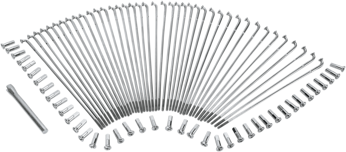 0211-0121 - DRAG SPECIALTIES Spoke Set - Drop Center - Front - Chrome - 21" W16-0518