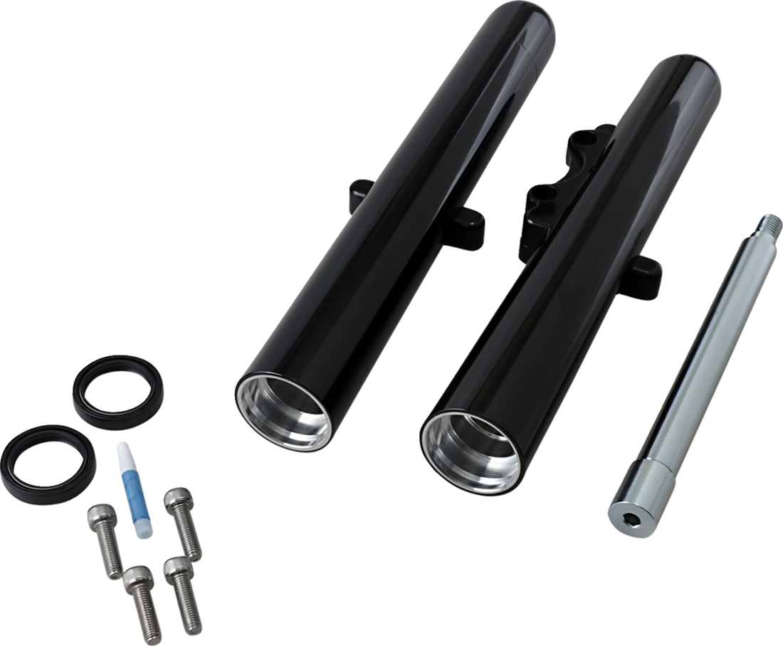 0411-0020 - ARLEN NESS Hot Legs Fork Legs - Custom Single Disc - Smooth - Black - '08-'13 06-521