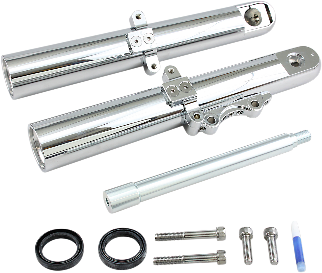0411-0021 - ARLEN NESS Hot Legs Fork Legs - Custom Single Disc - Smooth - Chrome - '00-'07 06-522