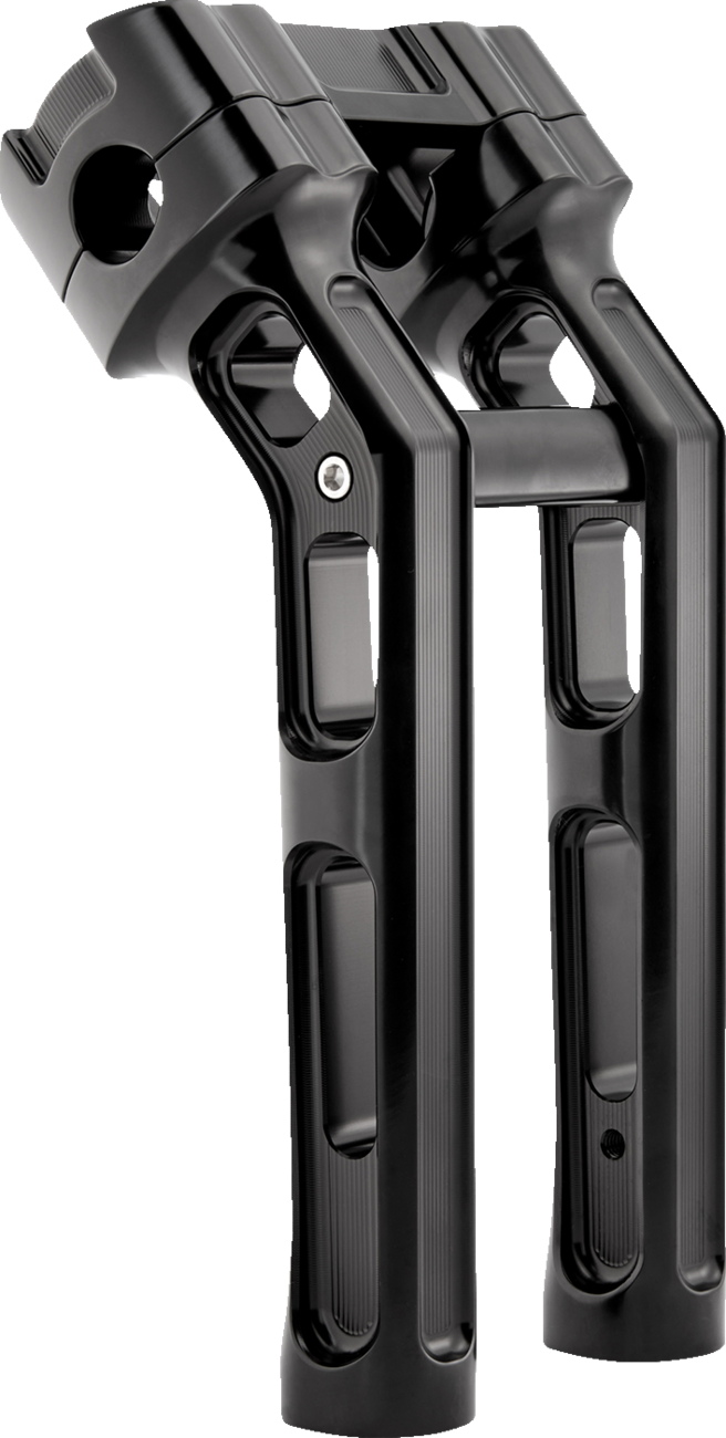 0603-1144 - ARLEN NESS Method Kickback Handlebar Riser - Softail Gauge Cut-Out - 10" - Black 520-053