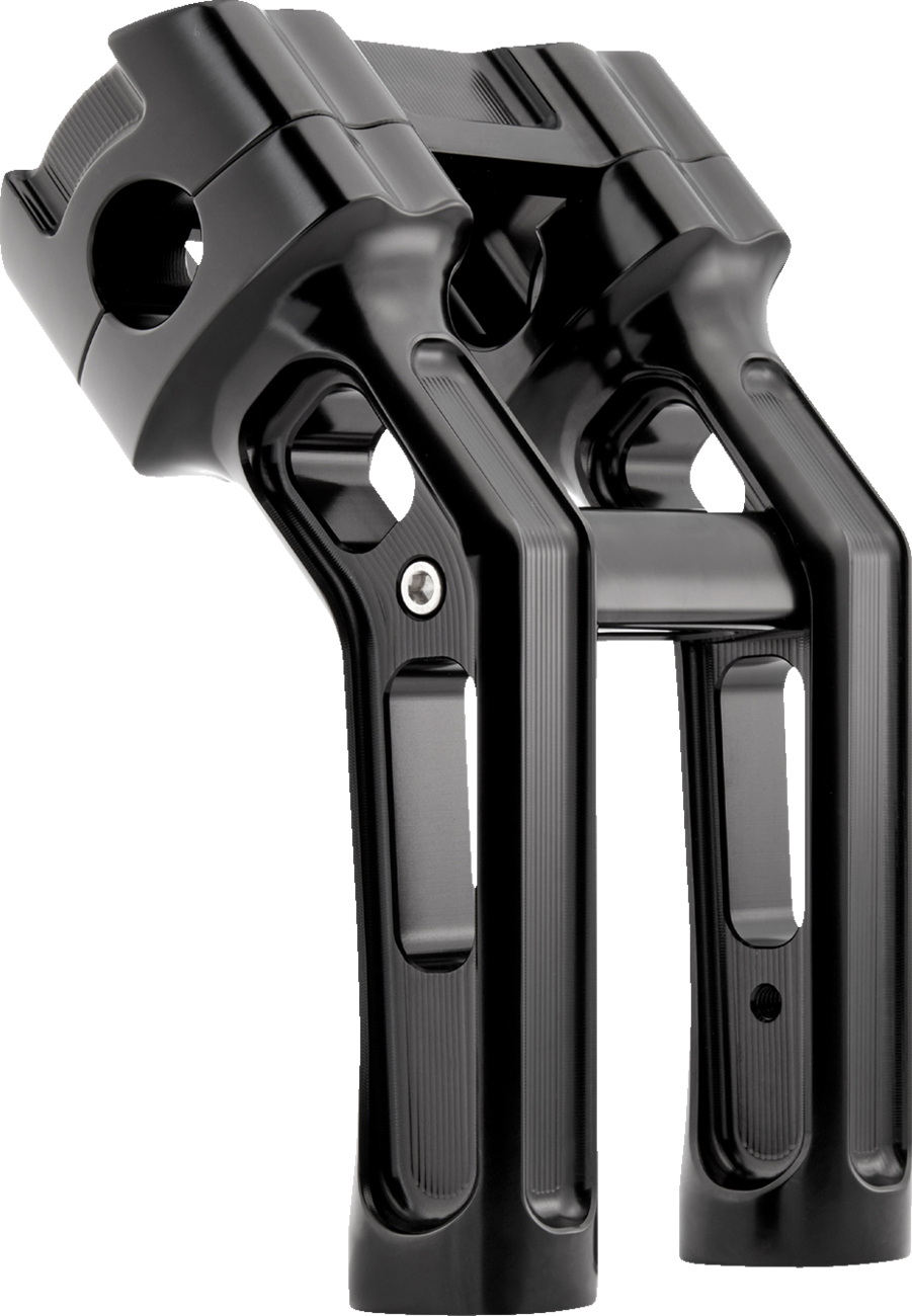 0603-1145 - ARLEN NESS Method Kickback Handlebar Riser - Softail Gauge Cut-Out - 7" - Black 520-055