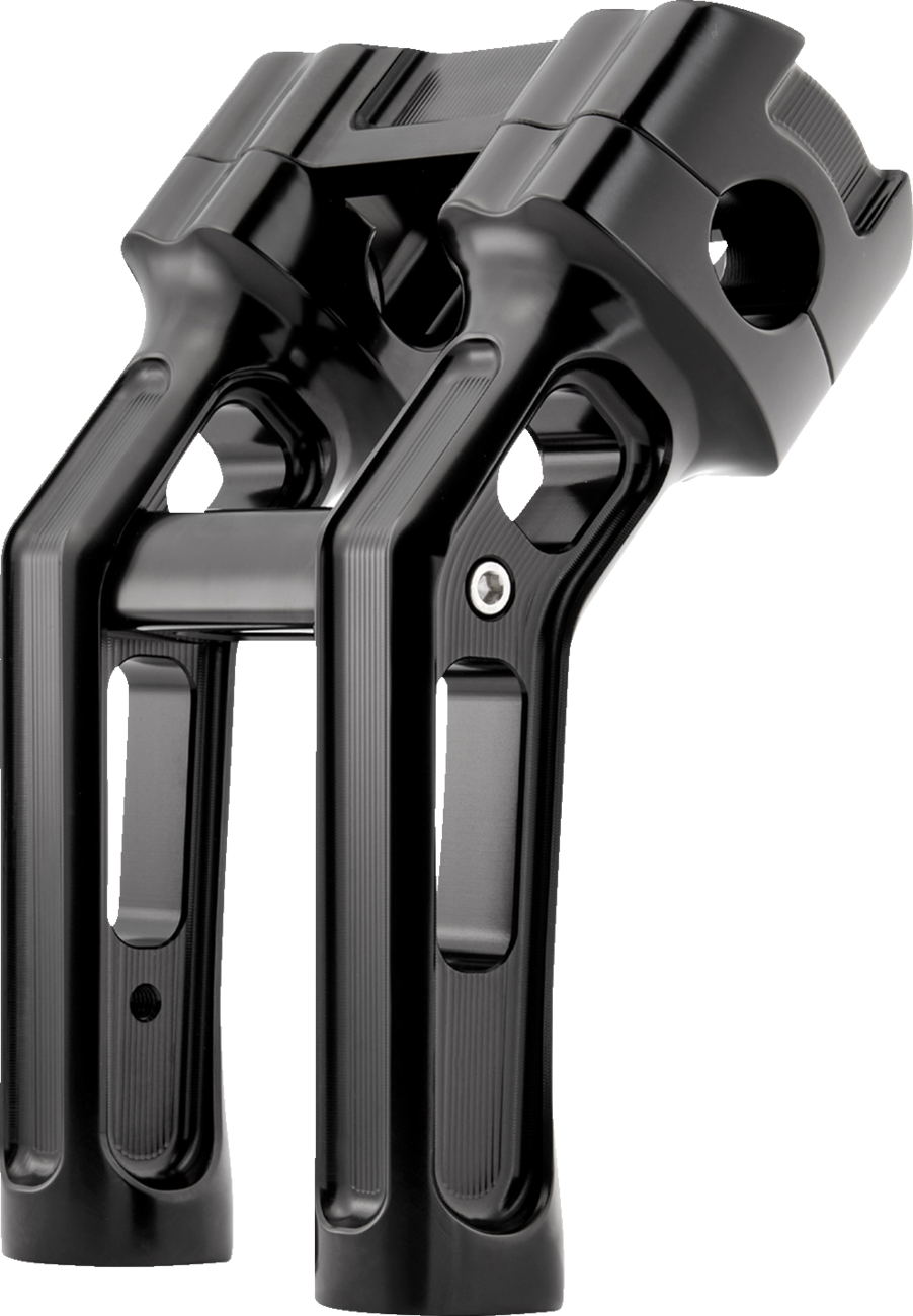 0603-1145 - ARLEN NESS Method Kickback Handlebar Riser - Softail Gauge Cut-Out - 7" - Black 520-055