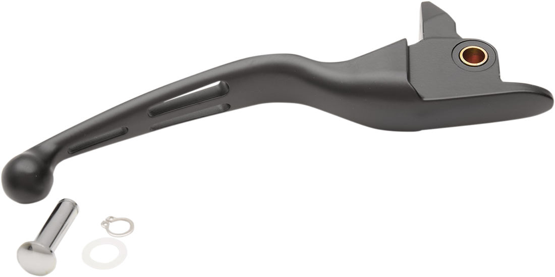 0614-0808 - DRAG SPECIALTIES Brake Lever - Wide Blade - Slotted - Black H07-0601MB-B