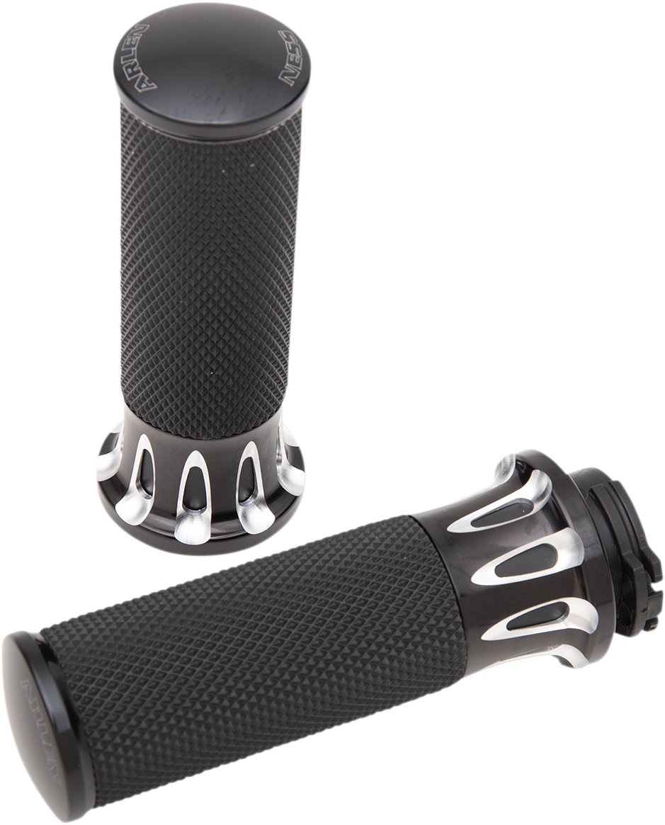 0630-1034 - ARLEN NESS Grips - Deep Cut - Cable - Black 07-317