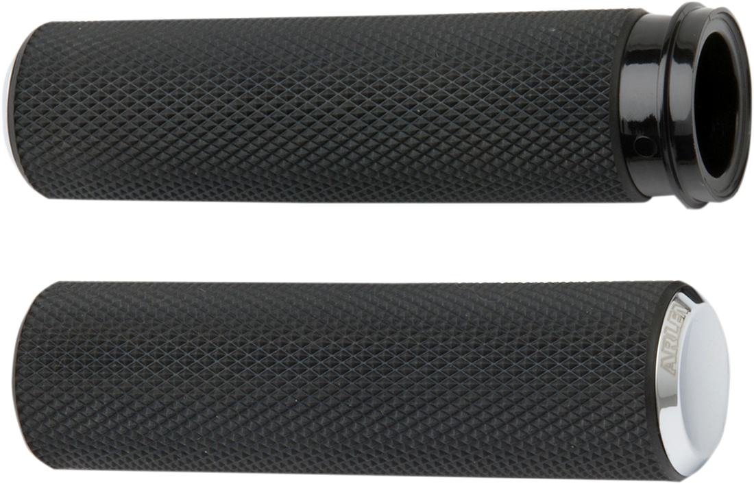 0630-1043 - ARLEN NESS Grips - Knurled - TBW - Chrome 07-326