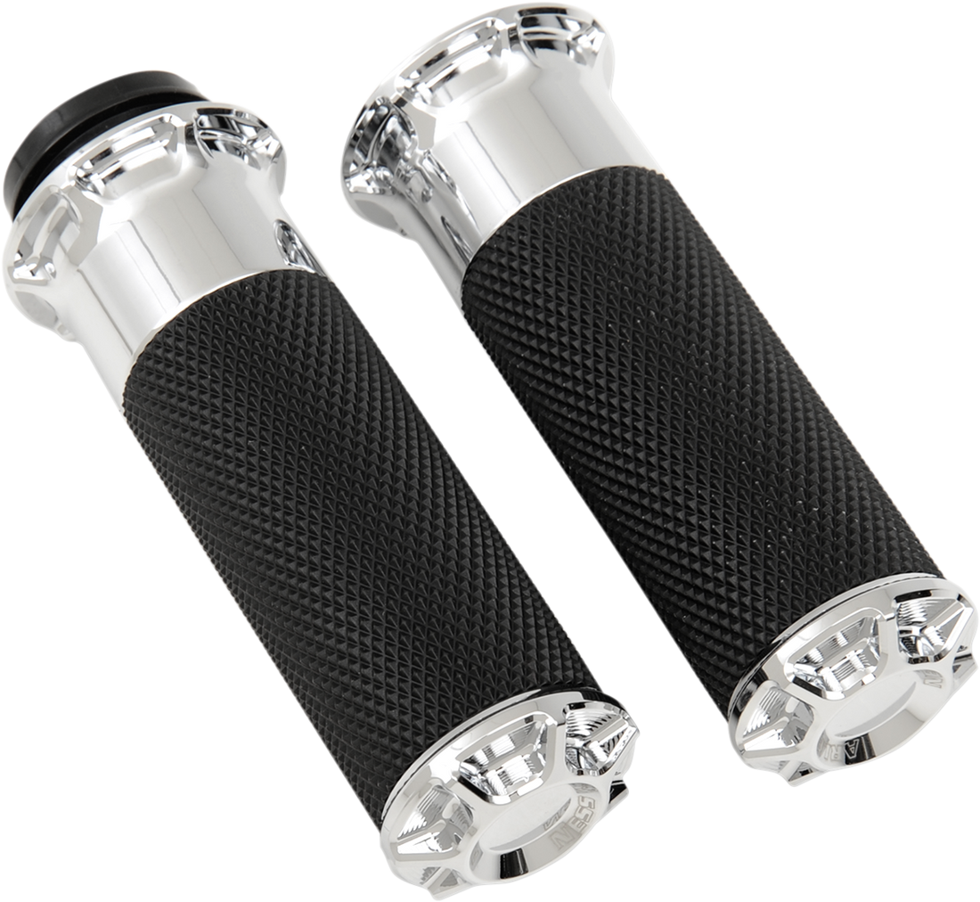 0630-1160 - ARLEN NESS Grips - Beveled - TBW - Chrome 07-328
