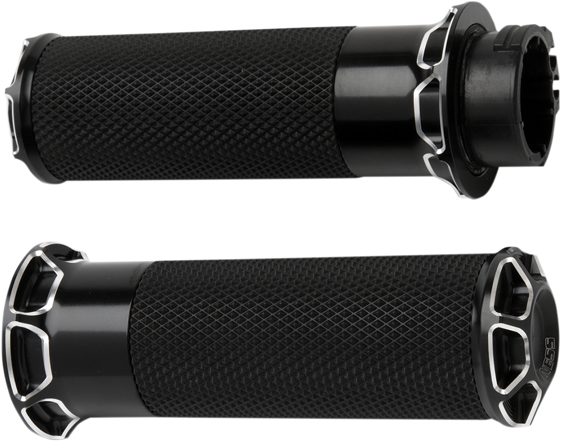 0630-1160 - ARLEN NESS Grips - Beveled - TBW - Chrome 07-328