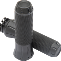 0630-1614 - DRAG SPECIALTIES Grips - Custom - Shot-Peened - Black 354131