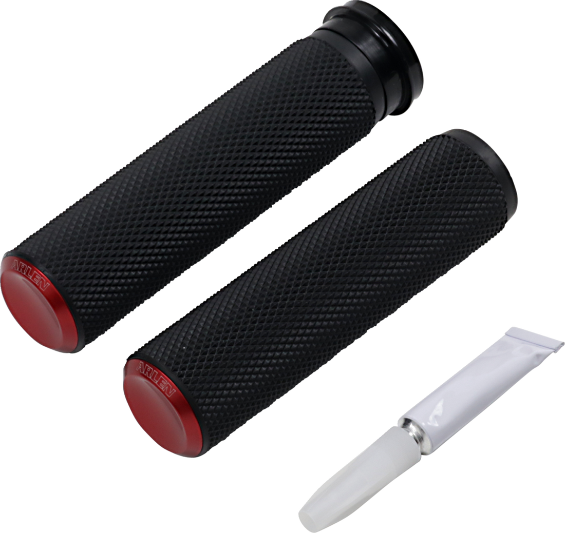 0630-2597 - ARLEN NESS Grips - Knurled - TBW - Red 07-346