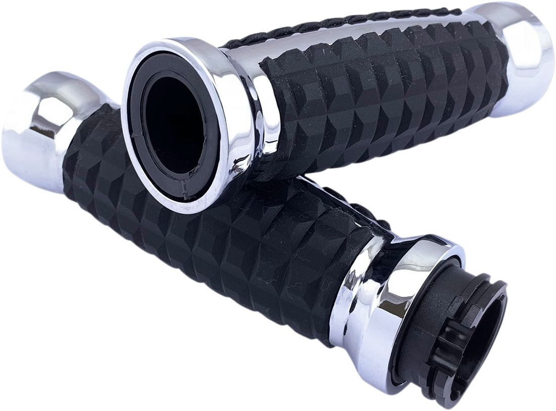 0630-2639 - DRAG SPECIALTIES Grips - Grenade - Chrome H17-05C6CD