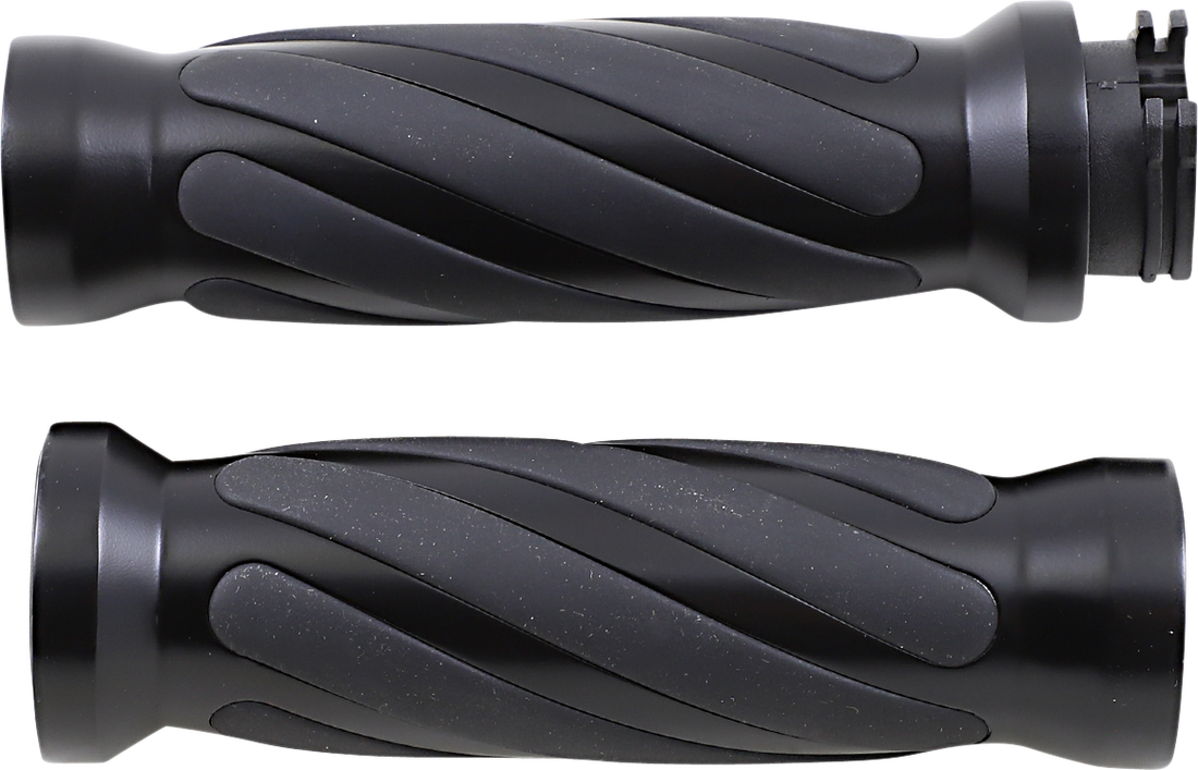 0630-2690 - DRAG SPECIALTIES Grips - Twisted - TBW - Matte Black 17-0543MBT