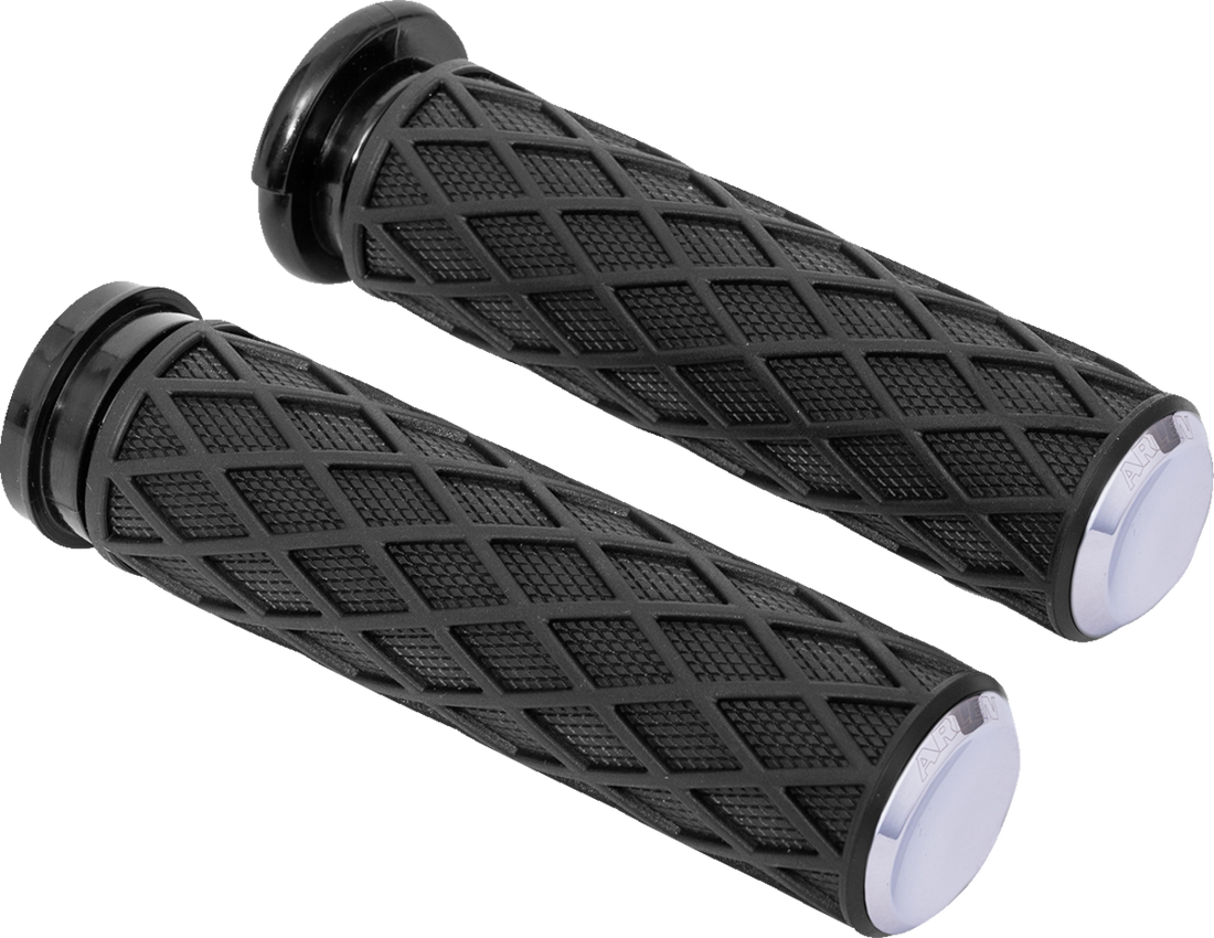 0630-2914 - ARLEN NESS Grips - Diamond - TBW - Chrome 500-008
