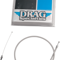 0651-0636 - DRAG SPECIALTIES Stainless Braided Idle Cable - 52" 5341152B