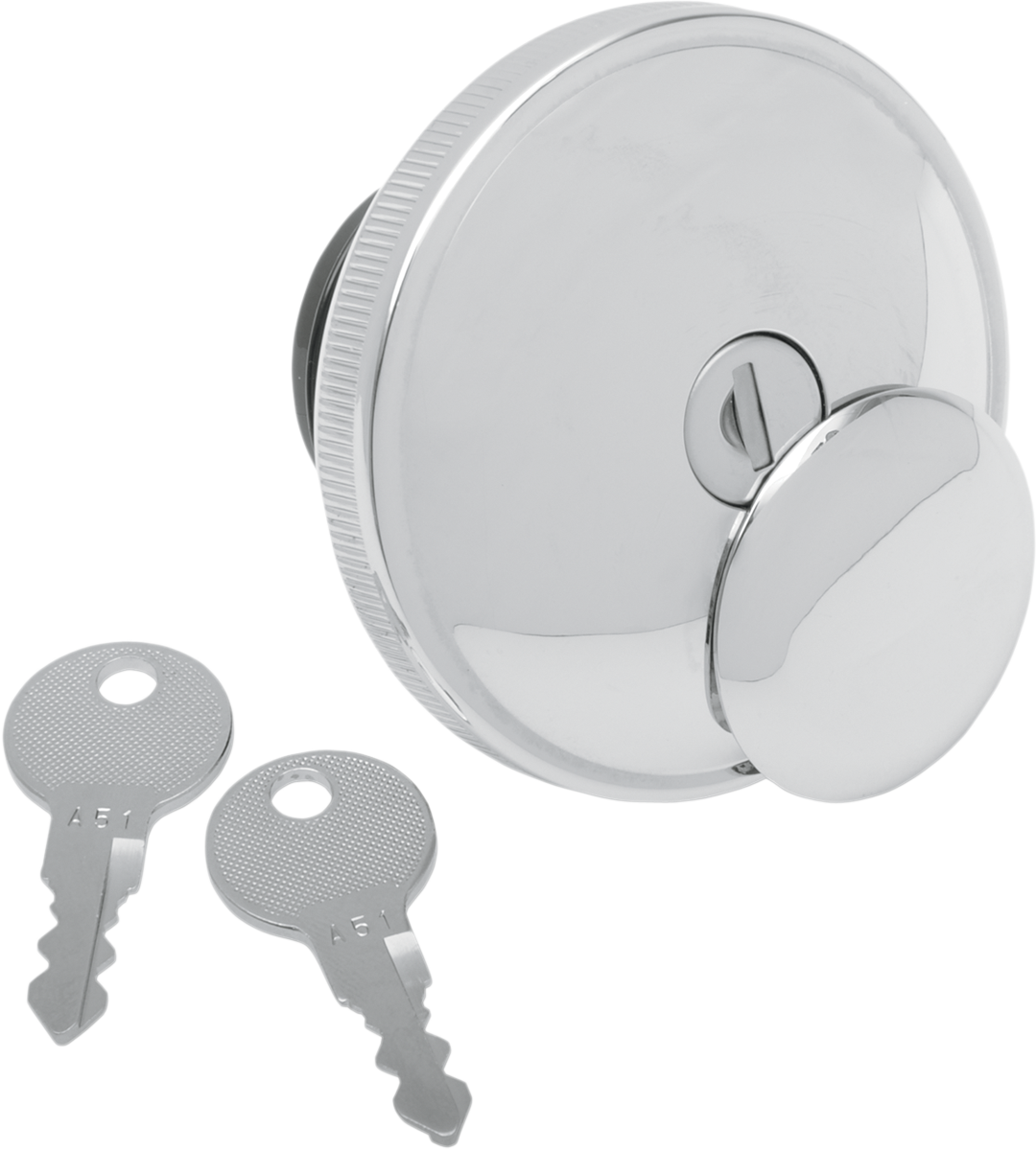 0703-0229 - DRAG SPECIALTIES Gas Cap - Non-Vented Locking - Chrome 03-0318A-B