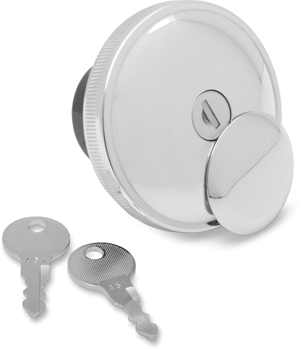 0703-0230 - DRAG SPECIALTIES Gas Cap - Vented Locking - Chrome 03-0320A-A