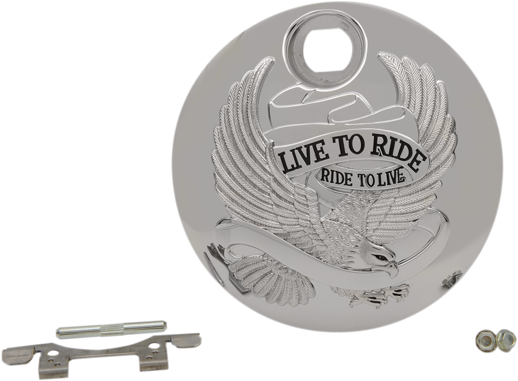 0703-0803 - DRAG SPECIALTIES Live to Ride Console Door - Chrome T22-0151CA