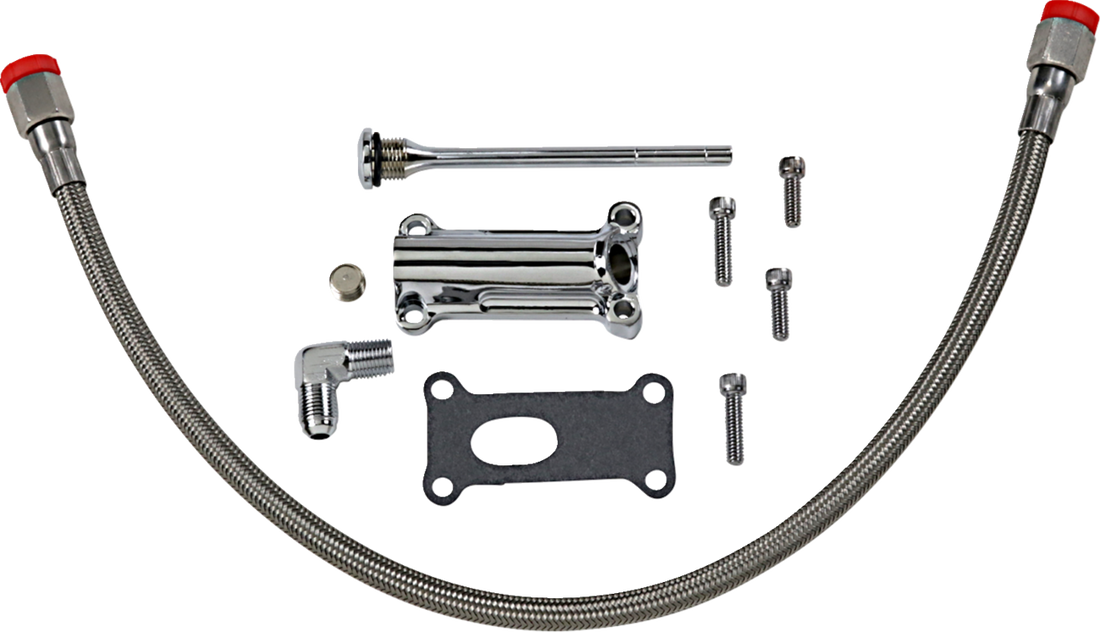 0710-0255 - DRAG SPECIALTIES Engine Oil Spout Kit - Chrome 323057