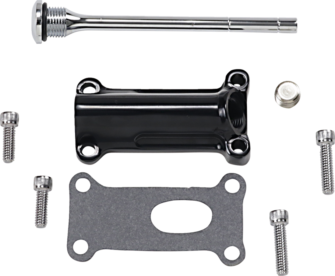 0710-0257 - DRAG SPECIALTIES Engine Oil Spout Kit - Black 323056B