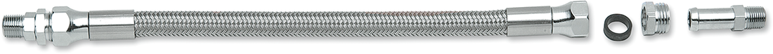 0711-0047 - DRAG SPECIALTIES Oil Line with Fittings - Stainless Steel - 12" 612