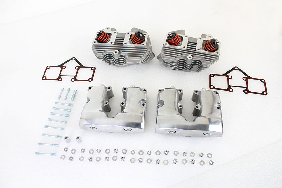 10-1128 - Cylinder Head Set with Polished Rocker Box by V-Twin
