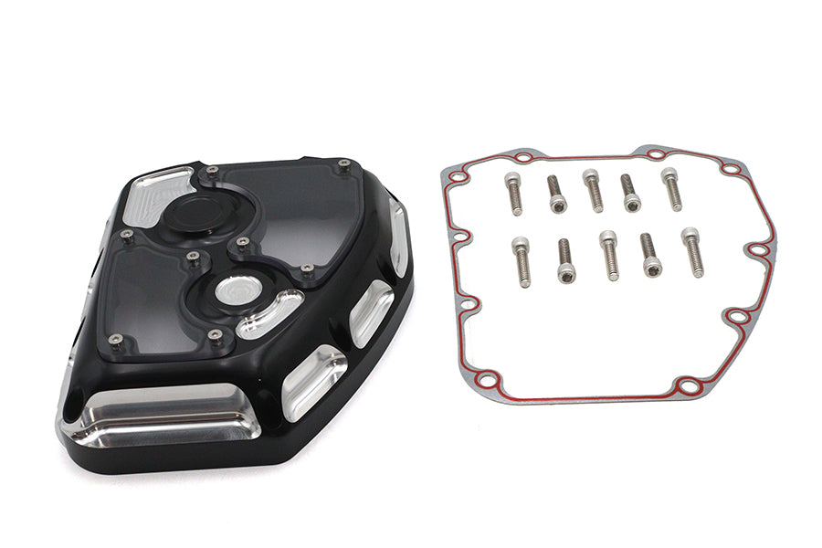 10-1670 - CNC Clarity Cam Cover Black by V-Twin