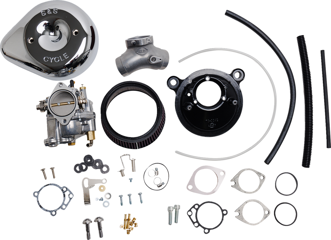 1001-0089 - S&S CYCLE Super E Carburetor with Stealth Air Cleaner Kit - Chrome - Twin Cam 110-0149