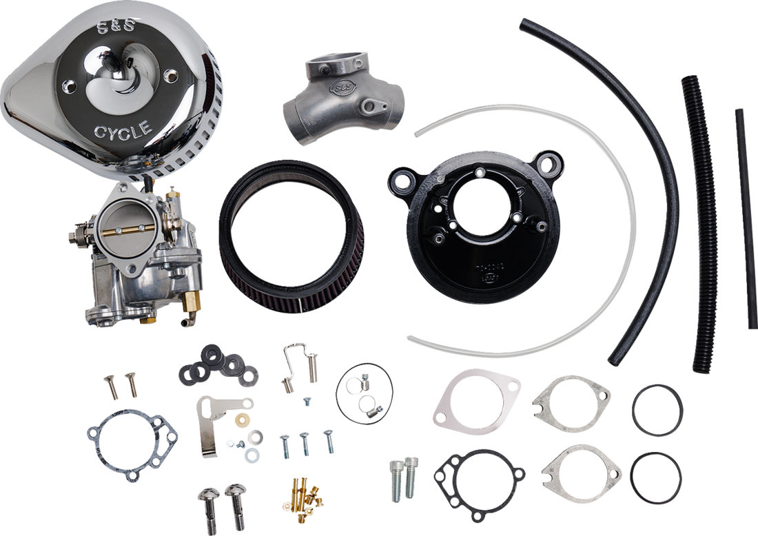 1001-0090 - S&S CYCLE Super G Carburetor with Stealth Air Cleaner Kit - Chrome - Twin Cam 110-0150
