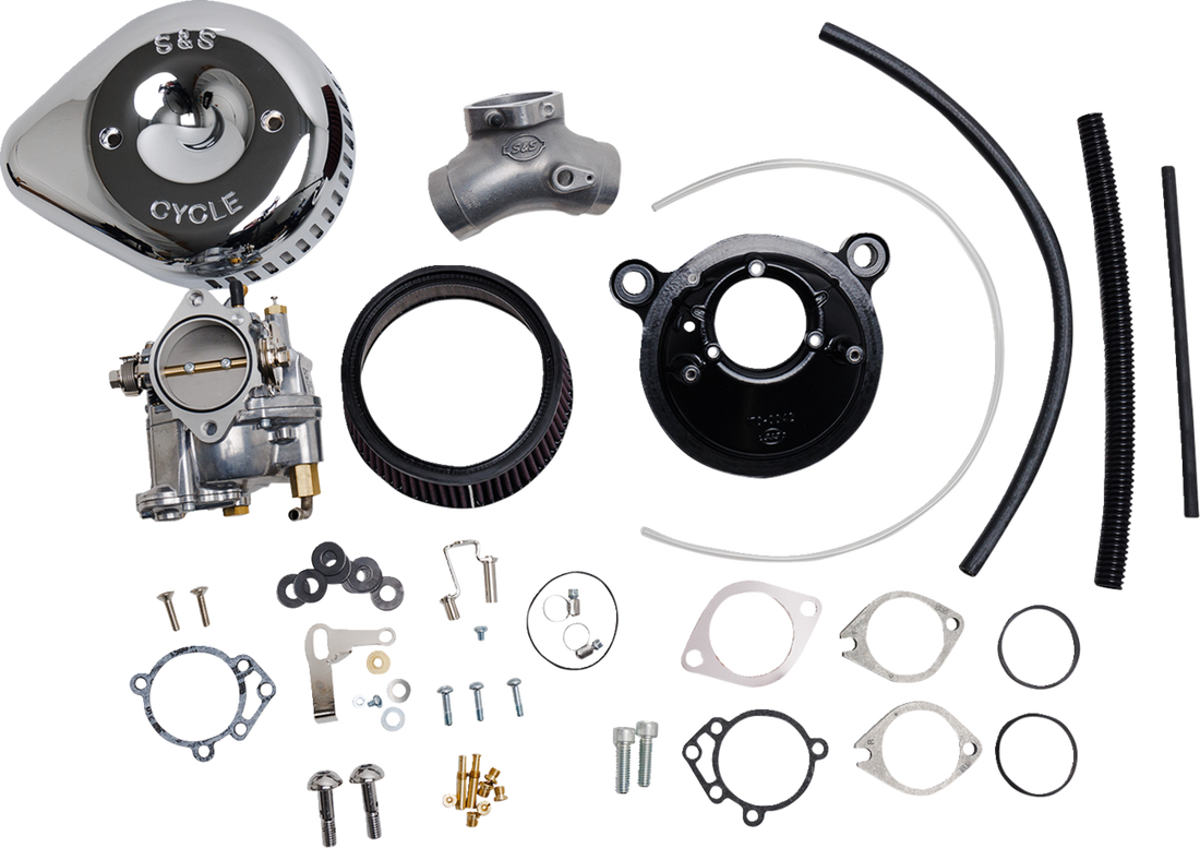 1001-0090 - S&S CYCLE Super G Carburetor with Stealth Air Cleaner Kit - Chrome - Twin Cam 110-0150