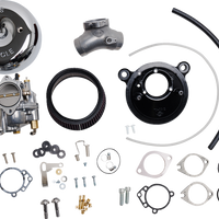 1001-0091 - S&S CYCLE Super E Carburetor with Stealth Air Cleaner Kit - Chrome - Twin Cam 110-0151