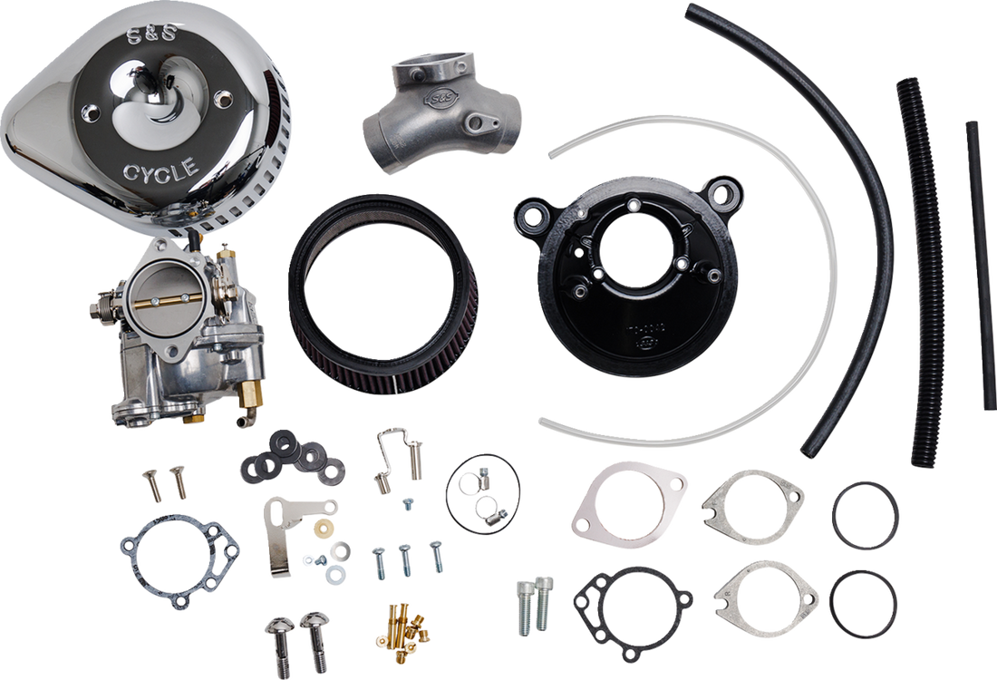 1001-0092 - S&S CYCLE Super G Carburetor with Stealth Air Cleaner Kit - Chrome - Twin Cam 110-0152
