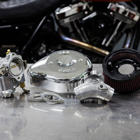 1001-0092 - S&S CYCLE Super G Carburetor with Stealth Air Cleaner Kit - Chrome - Twin Cam 110-0152