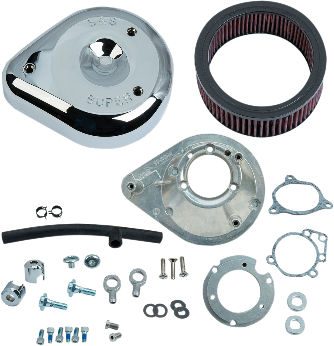 1010-2165 - S&S CYCLE Teardrop Air Cleaner - Chrome - '08-'17 170-0305B