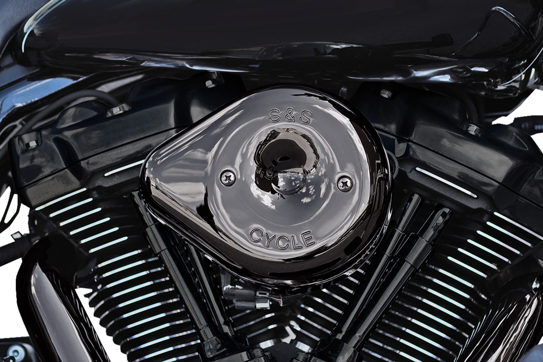 1014-0370 - S&S CYCLE Stealth Teardrop Air Cleaner Cover - M8 - Lava Chrome 170-0779